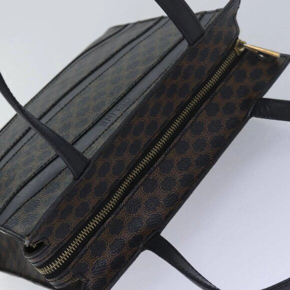 CELINE Macadam Canvas Hand Bag PVC Leather Black Auth 83930 - Picture 7 of 15